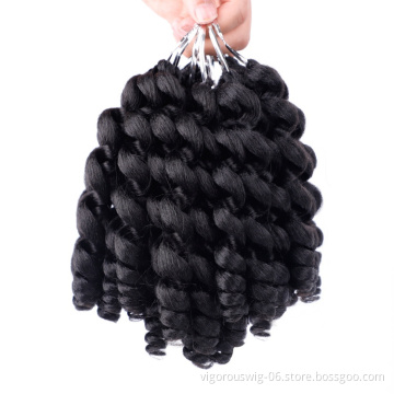 Vigorous Natural Looking Synthetic Bouncy Curl Crochet Braids Bundles Curly Hair Extension Loose Wave For Woman African